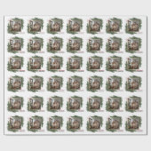 Joyful Christmas Personalized Family Photo ラッピングペーパー (フラット)