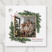 Joyful Christmas Personalized Family Photo Favor T フェイバータグ (正面)