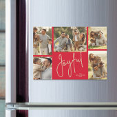 JOYFUL Christmas Photo Collage Magnetic Cards