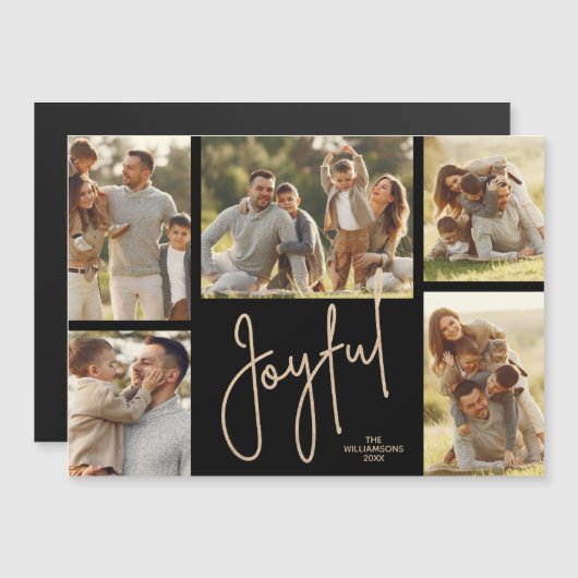 JOYFUL Christmas Photo Collage Magnetic Cards (正面/裏面)
