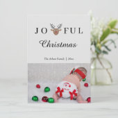 Joyful Christmas Reindeer Holiday Photo Card 招待状 (スタンド正面)