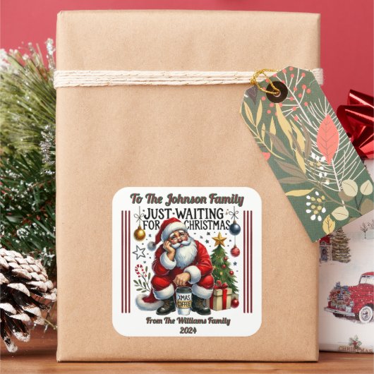 Joyful Christmas Sticker for Gifts スクエアシール (クリスマス)