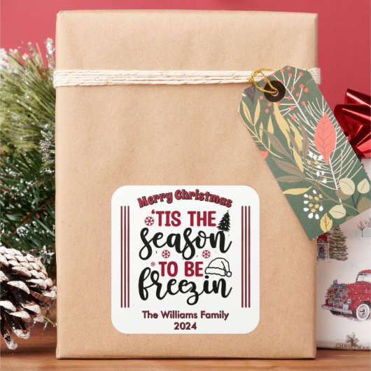 Joyful Christmas Stickers for Celebration スクエアシール (クリスマス)