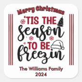 Joyful Christmas Stickers for Celebration スクエアシール (正面)