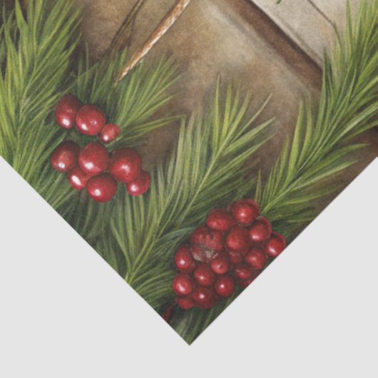 Joyful Christmas stocking tissue paper pine wreath 薄葉紙 (詳細)