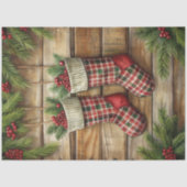 Joyful Christmas stocking tissue paper pine wreath 薄葉紙 (正面)