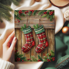 Joyful Christmas stocking tissue paper pine wreath 薄葉紙