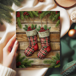 Joyful Christmas stocking tissue paper pine wreath 薄葉紙