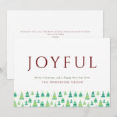 Joyful Christmas Trees 企業ロゴ シーズンカード (正面/裏面)