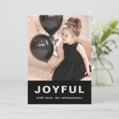 Joyful Christmas Two Photo Black and Silver シーズンカード (スタンド正面)