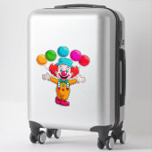 Joyful Clown With Balloons Celebrating Birthday シール (スーツケース)