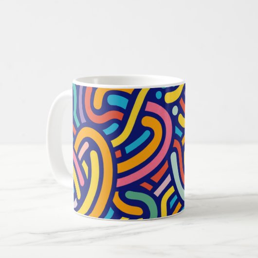 Joyful Color Pattern Mug コーヒーマグカップ (正面左)