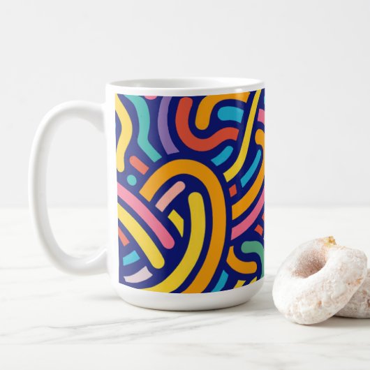 Joyful Color Pattern Mug コーヒーマグカップ (ドーナツ)