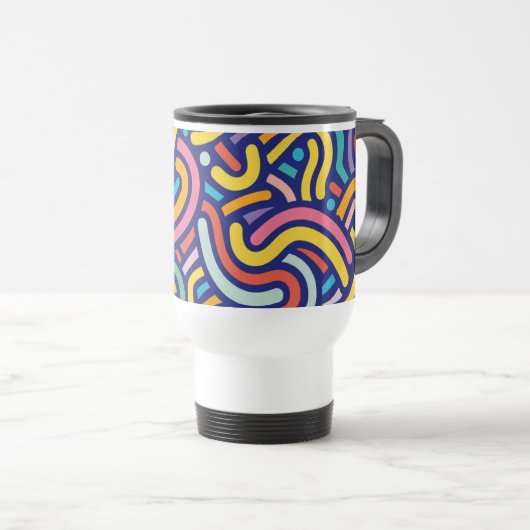 Joyful Color Pattern Mug トラベルマグ (正面右)