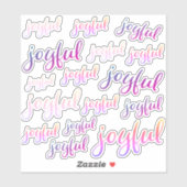 Joyful Colorful Pink Script Girly Holidays シール (シート)