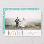 JOYFUL COUPLE PHOTO modern pretty elegant colorful 案内状 (正面/裏面)