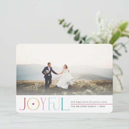 JOYFUL COUPLE PHOTO modern pretty elegant colorful 案内状 (スタンド正面)