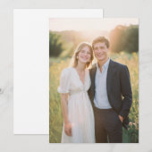 Joyful Cream and Navy Photo 招待状 (正面/裏面)