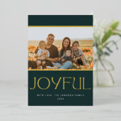 Joyful Dark Pine Greenと金ゴールド写真 箔シーズンカード (立ち正面)