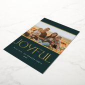 Joyful Dark Pine Greenと金ゴールド写真 箔シーズンカード (回転した状態)