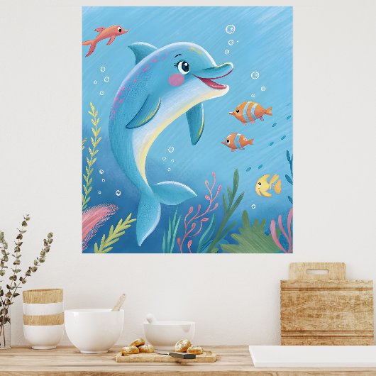 Joyful Dolphin Moments ポスター (キッチン)