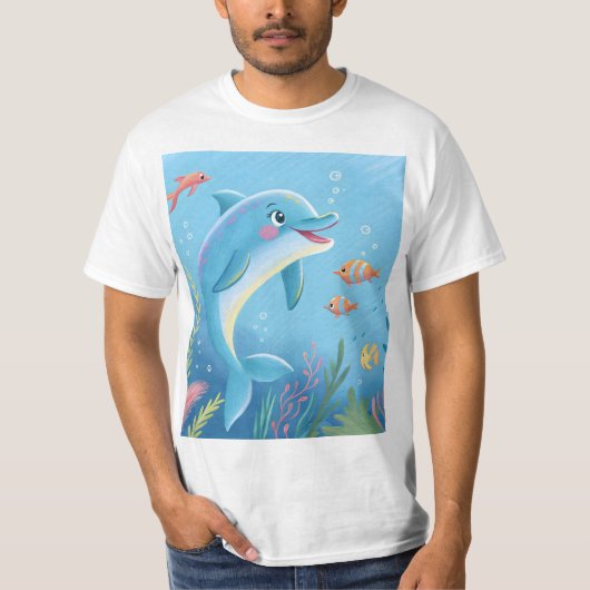 Joyful Dolphin Moments Tシャツ (正面)