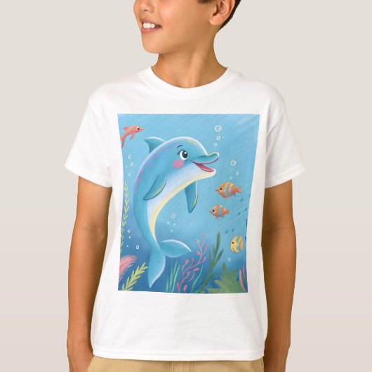 Joyful Dolphin Moments Tシャツ (正面)