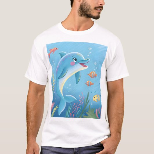 Joyful Dolphin Moments Tシャツ (正面)