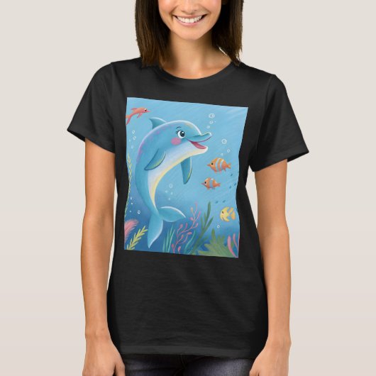 Joyful Dolphin Moments Tシャツ (正面)