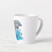 Joyful Dolphin Splash - Latte Mug カフェラテマグ (右アングル)