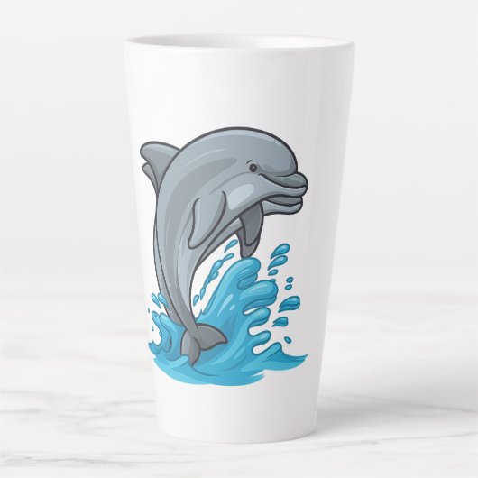 Joyful Dolphin Splash - Mug カフェラテマグ (正面)