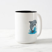 Joyful Dolphin Splash - Mug ツートーンマグカップ (正面右)
