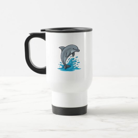 Joyful Dolphin Splash - Mug トラベルマグ (左)