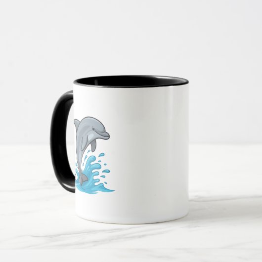 Joyful Dolphin Splash - Mug マグカップ (正面左)