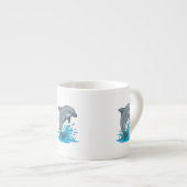 Joyful Dolphin Splash - Specialty Mug エスプレッソカップ (正面右)