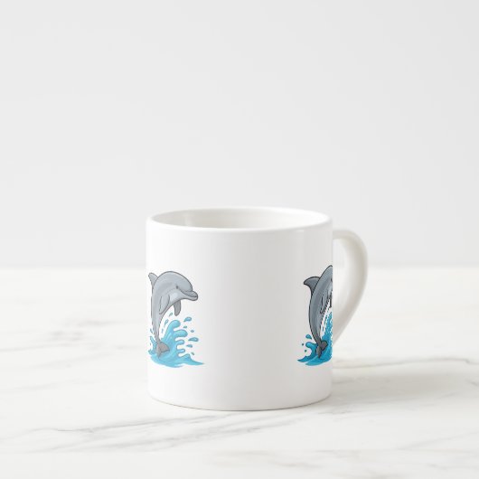 Joyful Dolphin Splash - Specialty Mug エスプレッソカップ (正面右)