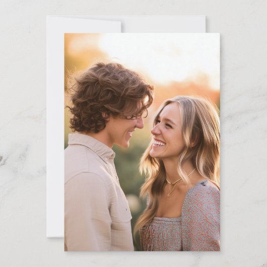 Joyful Earthy Romantic Photo 招待状 (正面)