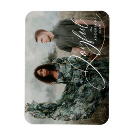 Joyful Eleganceスクリプトホリディフォト マグネット