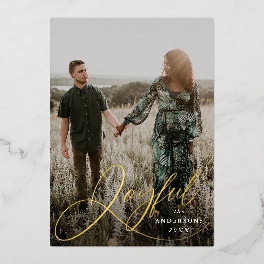 Joyful Elegance Script Photo 箔シーズンカード (正面)