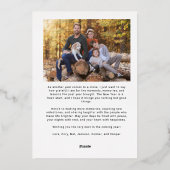 Joyful Elegant Calligraphy Family Photo 箔シーズンカード (裏面)