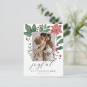 Joyful Elegant Winter Botanicals Photo シーズンポストカード (スタンド正面)