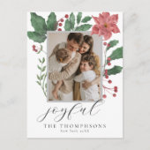 Joyful Elegant Winter Botanicals Photo シーズンポストカード (正面)