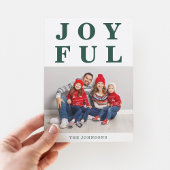 Joyful Emerald モダン Green Photo Christmas シーズンカード