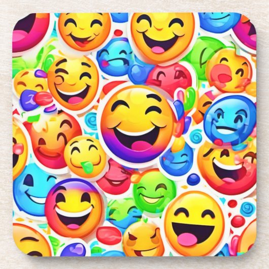 Joyful Emotion カラフル Art絵画: コースター (正面)