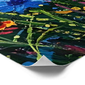 Joyful Expressionist Vibrant Wildflower Sunflower  ポスター (角)