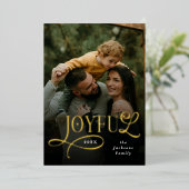 Joyful Family 2 Photo Christmas  箔シーズンカード (立ち正面)