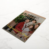 Joyful Family Holiday PhotoPop Holiday Card 箔シーズンカード (回転した状態)