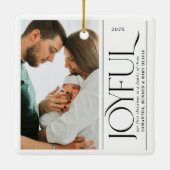 Joyful Family of Three Pregnancy Photo Ceramic セラミックオーナメント (裏面)