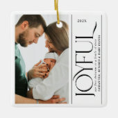 Joyful Family of Three Pregnancy Photo Ceramic セラミックオーナメント (正面)
