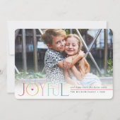 JOYFUL FAMILY PHOTO モダン CUTE KIDSカラフル 案内状 (正面)